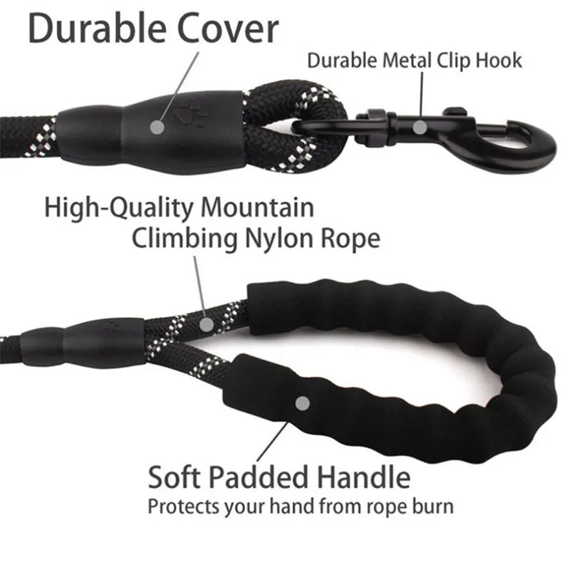 LunaStride: Reflective Rope Leash