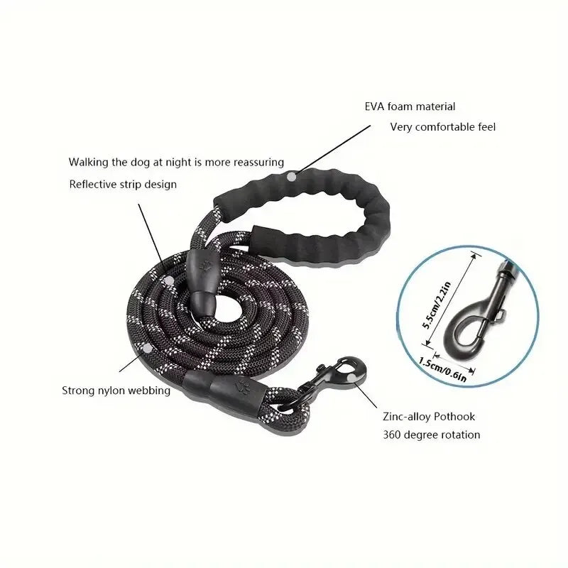 LunaStride: Reflective Rope Leash