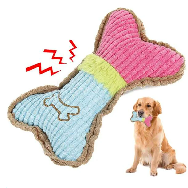 LunaChew: Plush Squeaky Bone Toy