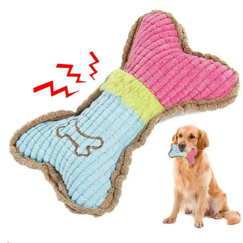 LunaChew: Plush Squeaky Bone Toy