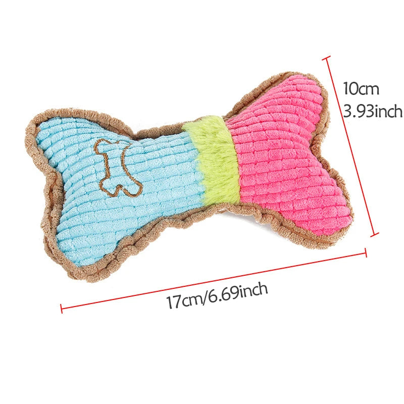 LunaChew: Plush Squeaky Bone Toy