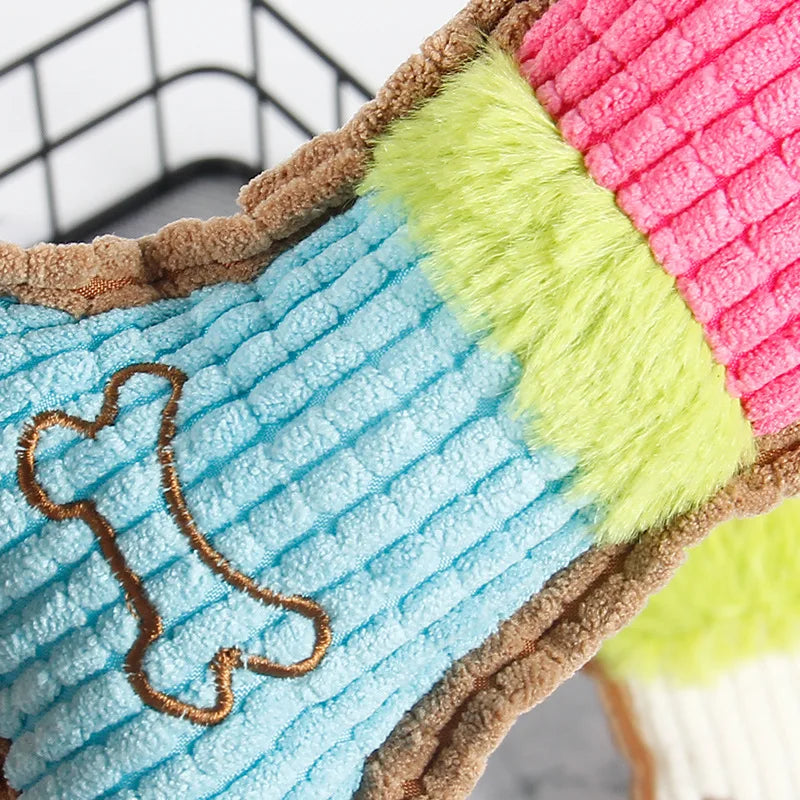 LunaChew: Plush Squeaky Bone Toy