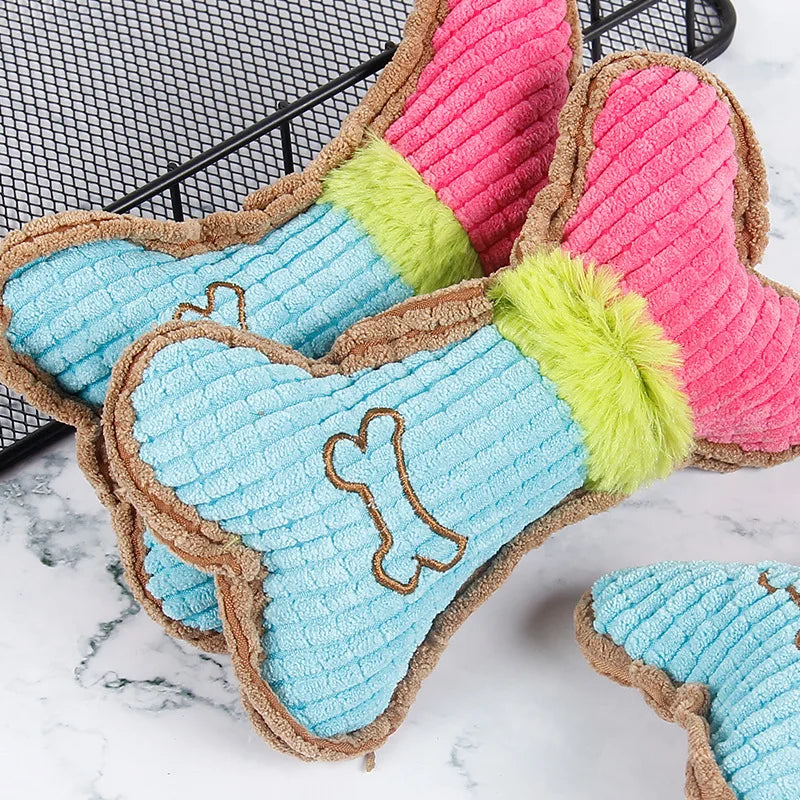 LunaChew: Plush Squeaky Bone Toy