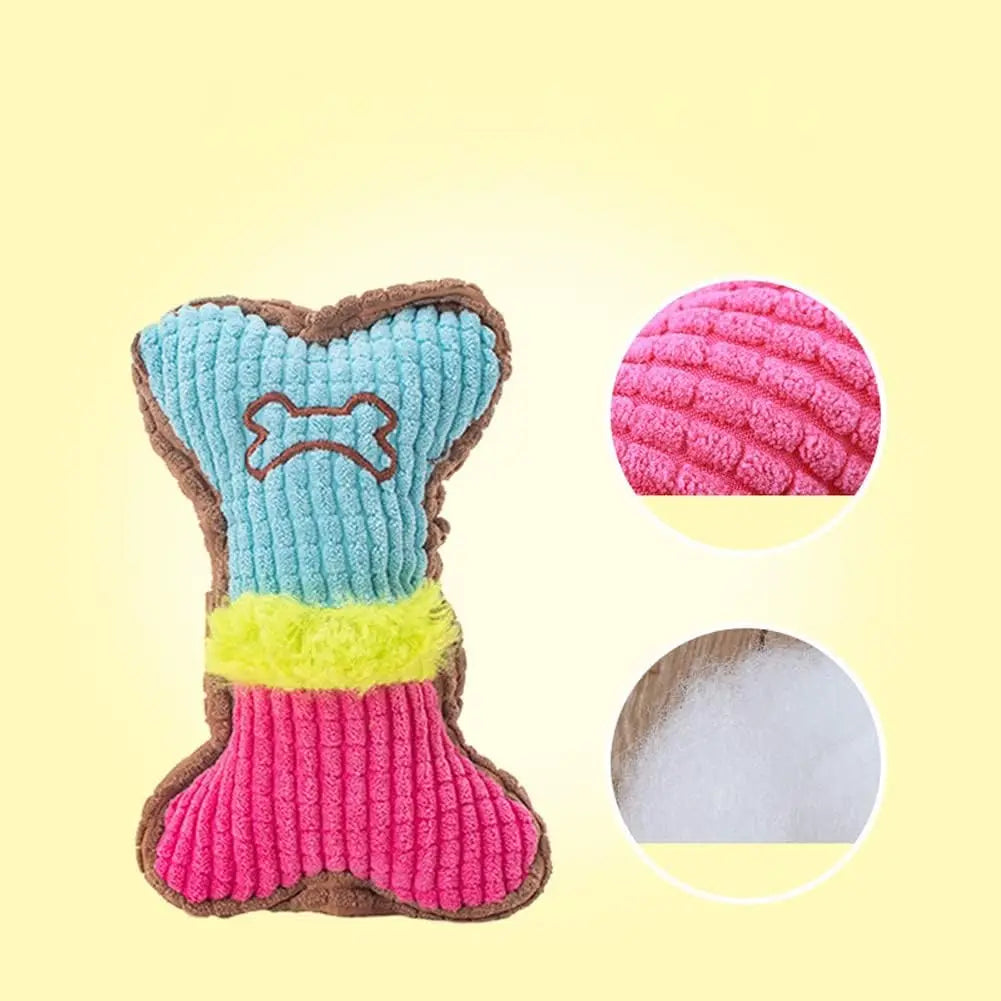 LunaChew: Plush Squeaky Bone Toy